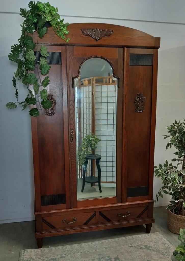 Demontabele art-deco spiegelkast kledingkast servieskast, Huis en Inrichting, Kasten | Kledingkasten, Gebruikt, 200 cm of meer