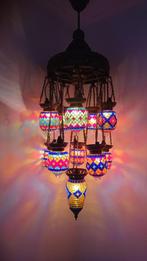 Oosterse Arabische Turkse kroonluchter hanglamp glasmozaiek, Ophalen of Verzenden, Nieuw, Glas, Oosters Arabisch 1001nacht Boho Ibiza Marrakech Marokkaans Turks