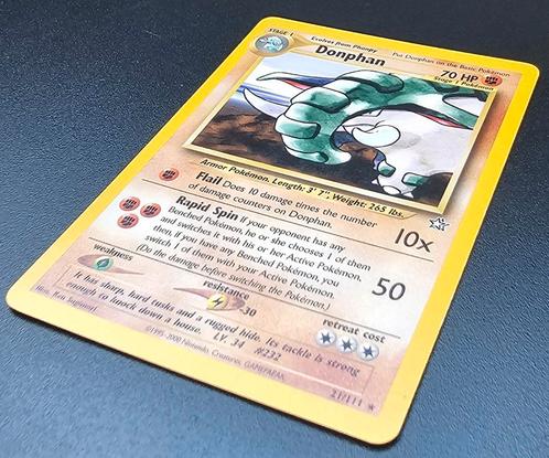 Pokemon Kaart Neo Genesis Donphan 21/111 NG 21, Hobby en Vrije tijd, Verzamelkaartspellen | Pokémon, Zo goed als nieuw, Losse kaart