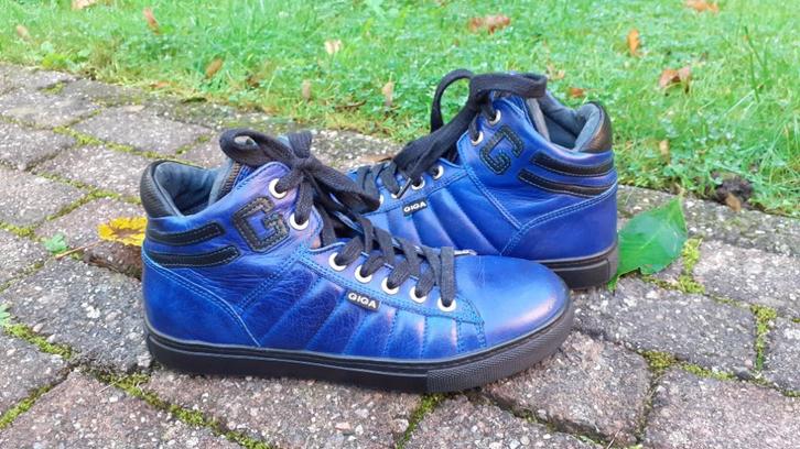 Giga. Leren hoge schoen. Kobaltblauw. Mt. 34, Kinderen en Baby's, Kinderkleding | Schoenen en Sokken, Zo goed als nieuw, Schoenen