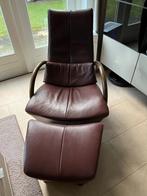 Relaxstoel Sitting Vision design leder met hocker, Ophalen, Gebruikt, Design, 50 tot 75 cm