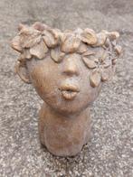 Leuke plantenpotje gezicht, Huis en Inrichting, Woonaccessoires | Vazen, Ophalen of Verzenden, Zo goed als nieuw, Steen, Minder dan 50 cm