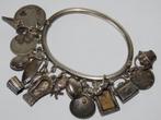 Antieke zilveren bedelarmband, Verzenden, Zilver