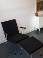 Dutch Originals Gispen 1407 fauteuil en voetenbank / hocker, Huis en Inrichting, Fauteuils, Ophalen, 75 tot 100 cm, Zo goed als nieuw