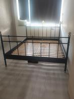 2 persoonsbed zwart metalic 160x200, Huis en Inrichting, Slaapkamer | Bedden, Ophalen, Zwart, Tweepersoons, Zo goed als nieuw