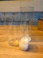Set van 3 glazen Cylinder vazen | 22 in totaal, Huis en Inrichting, Woonaccessoires | Kandelaars en Kaarsen, Ophalen, Overige materialen