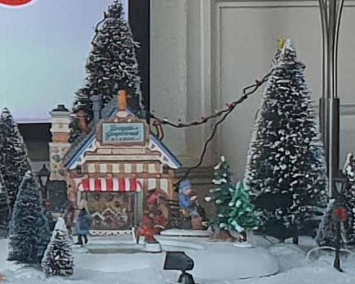 Compleet lemax dorp, kerk, bakkerij, schaatsbaan, kerstboom, Diversen, Kerst, Zo goed als nieuw, Ophalen