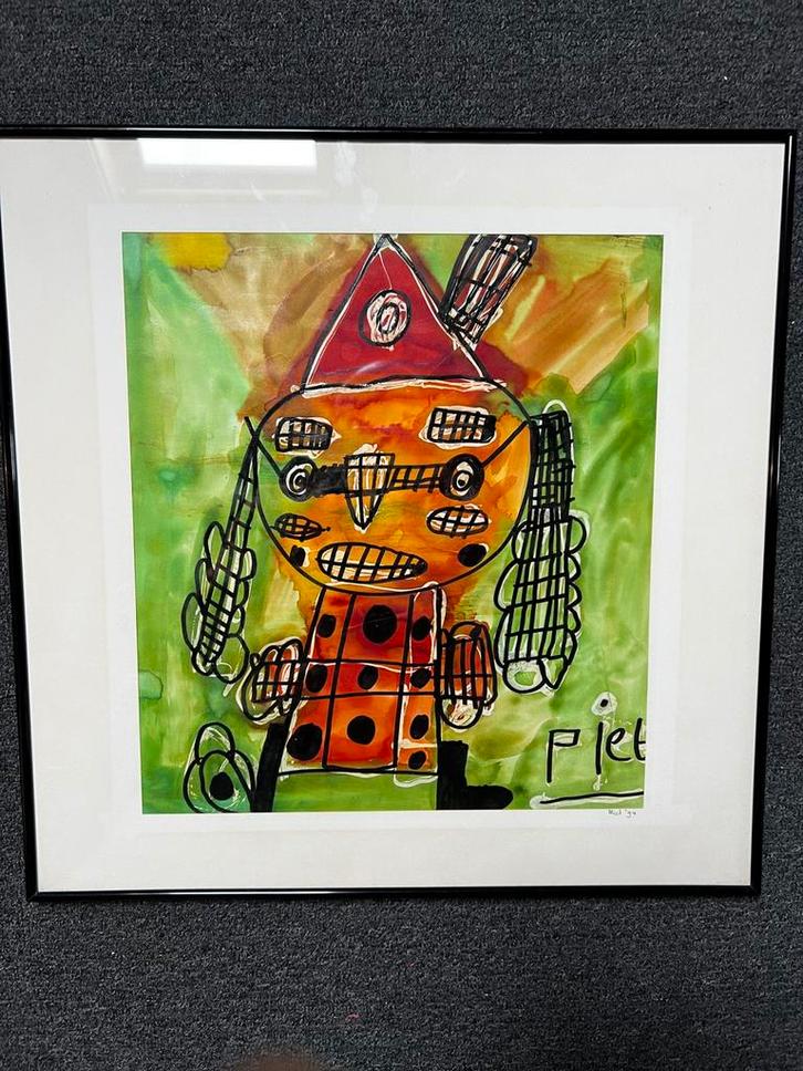 Schilderij "Piet"., Antiek en Kunst, Kunst | Schilderijen | Modern, Ophalen of Verzenden