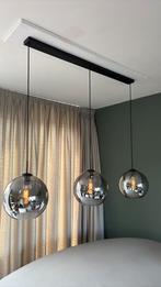 Zwarte hanglamp Smoked glass 3-lichts, Ophalen, Zo goed als nieuw, Glas, 75 cm of meer