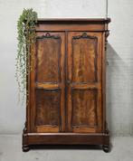 Antieke Biedermeier meidenkast vintage linnenkast demontabel, Ophalen of Verzenden