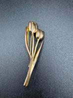 Tulp Bloem Broche - Gouden Toon, Sieraden, Tassen en Uiterlijk, Broches, Overige materialen, 4 tot 7 cm, Ophalen of Verzenden