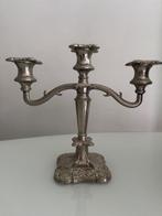 Antieke Victoriaans 3-armige kandelaar, Ophalen of Verzenden, Zilver