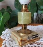 Retro tafellampje – Äkta Onyx – groen onyx – 18 cm hoog, Antiek en Kunst, Antiek | Lampen, Ophalen of Verzenden