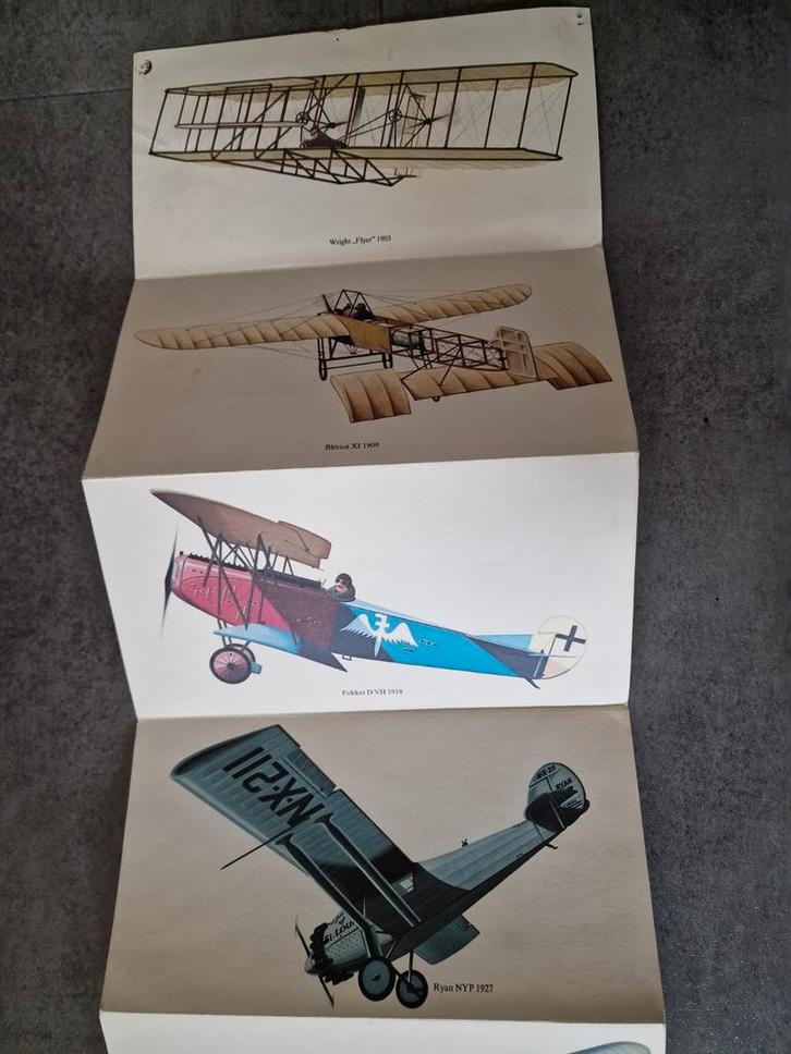 Uitklapfolder Aviodome 10 oude vliegtuigen, Verzamelen, Luchtvaart en Vliegtuigspotten, Zo goed als nieuw, Kaart, Foto of Prent