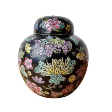 Vintage Famille Noir gemberpot beschikbaar voor biedingen
