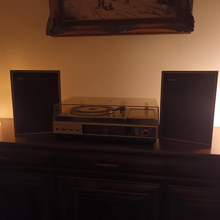 Vintage Philips Platenspeler met Speakers, Audio, Tv en Foto, Stereo-sets, Gebruikt, Speakers, Philips, Losse componenten, Ophalen