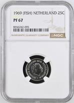 25 cent 1969-vis NGC Proof 67 (€ 475), Verzenden, Koningin Juliana, 25 cent, Losse munt