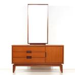 Vintage mid century kaptafel ladekast dressoir in teak, Verzenden, 70 cm of meer, Hout, 65 cm of meer