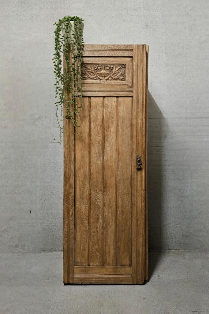 Antieke brocante Art Deco eendeurskast vintage garderobekast, Antiek en Kunst, Curiosa en Brocante, Ophalen of Verzenden