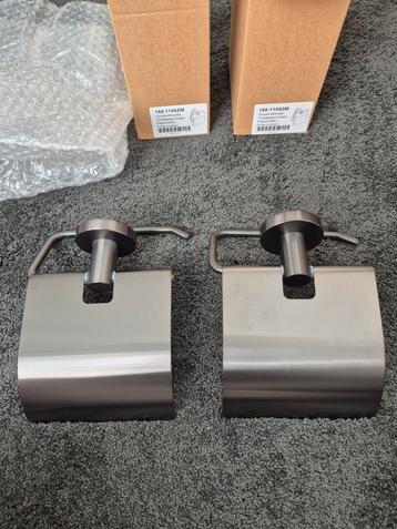 Toiletrolhouder Radius Black Steel zwart metaal 2 x nieuw beschikbaar voor biedingen
