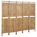 NIEUW Kamerscherm bamboe met 5 panelen 200x180 cm, Venlo, Nieuw, Ophalen of Verzenden, Info@habatrading.com