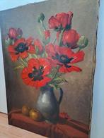 Schilderij bloemstilleven. Piet Cottaar. Papavers in tinnen, Ophalen of Verzenden