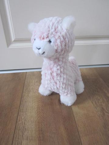 Toys wit/roze ruwharig pluche alpaca/lama witte glitterogen beschikbaar voor biedingen