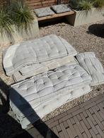 Palletkussens hoek loungeset beige, Tuin en Terras, Ophalen, Gebruikt