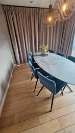 Eettafel ovaal + 8 stoelen, Ophalen, Gebruikt, 100 tot 150 cm, 200 cm of meer