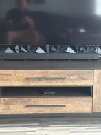 Tv dressoir massief teakhout/staal, Teakhout, Ophalen of Verzenden, Zo goed als nieuw, Minder dan 100 cm