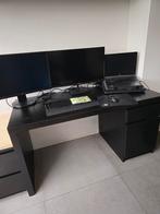 Ikea Malm Zwart Bureau met Lades, Huis en Inrichting, Bureaus, Ophalen, Gebruikt, Bureau