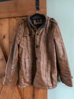 Vintage PU Lederen Fleece Jas - Maat XXL, Bruin, Overige maten, Ophalen of Verzenden, Zo goed als nieuw