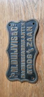 Oude Machinefabriek Plaat R.M. Duivis & Co. Koog a/d Zaan, Ophalen of Verzenden