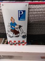 Kuifje en Bobby op Vespa Scooter Reclamebord, Ophalen of Verzenden
