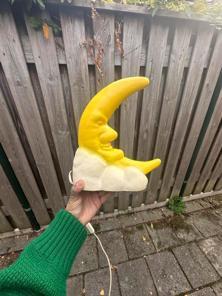 Vintage Heico Maan Lamp - Sfeervol Licht, Huis en Inrichting, Lampen | Tafellampen, Gebruikt, Minder dan 50 cm, Kunststof, Ophalen of Verzenden