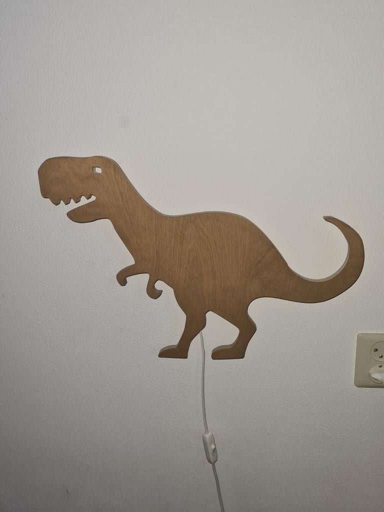 Houten Dino Muurlamp Kinderkamer, Ophalen, Zo goed als nieuw