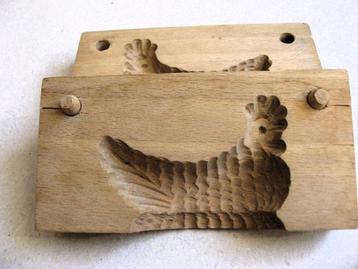 Vintage houten vorm voor boterkip beschikbaar voor biedingen