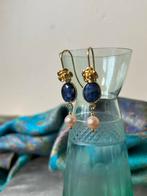 Saffier Akoya zoutwater parel beschermt geluk inzicht uniek, Sieraden, Tassen en Uiterlijk, Oorbellen, Blauw, Nieuw, Ophalen of Verzenden