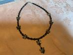Antraciet vlinder ketting edelsteen, Sieraden, Tassen en Uiterlijk, Kettingen, Zwart, Ophalen of Verzenden, Zo goed als nieuw