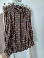 Zara blouse met rolkraag en kettingprint maat XS S, Bruin, Verzenden, Zara, Zo goed als nieuw