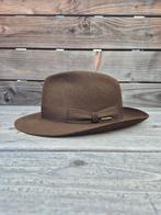 Stetson Fedora Premium Furfelt Brown - Maat 58, Hoed, Stetson, Ophalen of Verzenden, Zo goed als nieuw