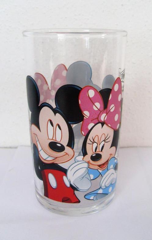 Mickey Mouse en Minnie Mouse Glas Disney Glas, Verzamelen, Disney, Zo goed als nieuw, Servies, Mickey Mouse, Ophalen of Verzenden