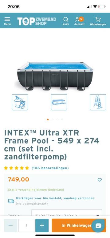 Te koop : Intex Ultra XTR Frame Pool