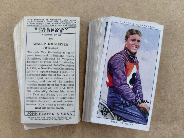 Speedway Riders complete set 50 vintage cigarette cards 1937, Verzamelen, Automerken, Motoren en Formule 1, Motoren, Ophalen