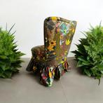 Vintge gebloemde cocktailstoel / eenzit / fauteuil, Antiek en Kunst, Antiek | Boeken en Bijbels, Ophalen