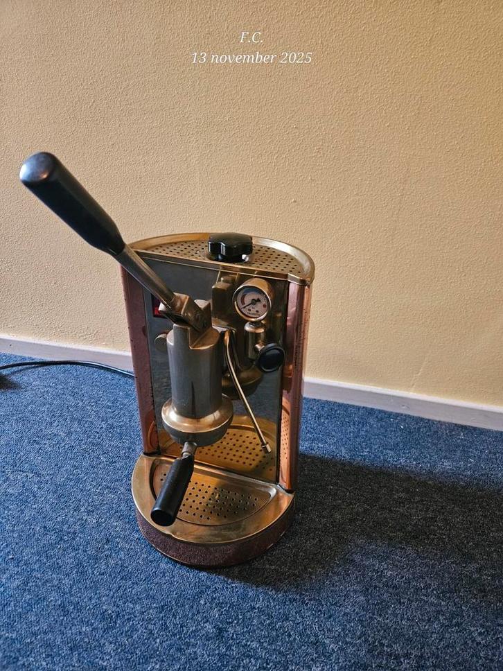 Ouderwetse Hevel Espresso Machine, Witgoed en Apparatuur, Koffiezetapparaten, Gebruikt, Gemalen koffie, Espresso apparaat, 1 kopje