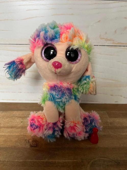 TY Beanie Boo Rainbow poedel 15cm, Kinderen en Baby's, Speelgoed | Knuffels en Pluche, Nieuw, Hond, Ophalen of Verzenden