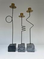 Vintage Zigzag Kandelaar Set Kräsen by Ehlén Johansson, 1987, Overige kleuren, 25 tot 50 cm, Ophalen of Verzenden, Zo goed als nieuw