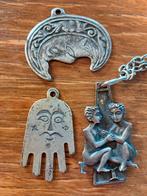 4 jaren 70 " hippie" ketting hangers., Sieraden, Tassen en Uiterlijk, Ophalen, Zilver, Overige materialen