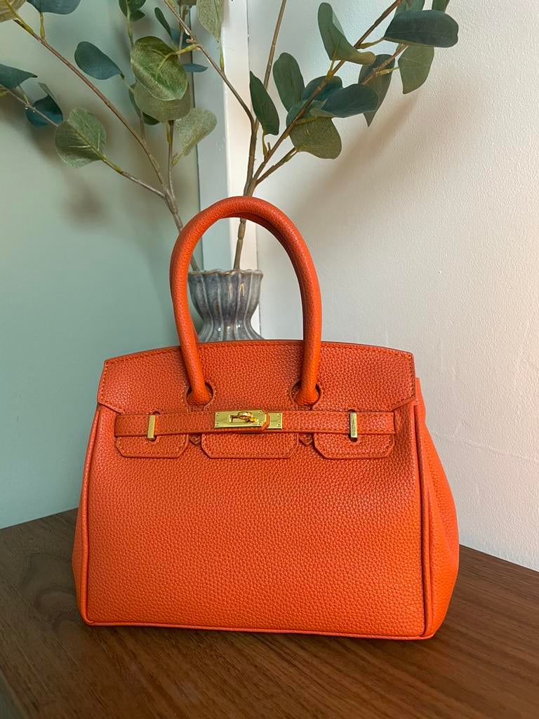 Birkin bag | gold | oranje, Sieraden, Tassen en Uiterlijk, Tassen | Damestassen, Ophalen of Verzenden, Zo goed als nieuw, Oranje